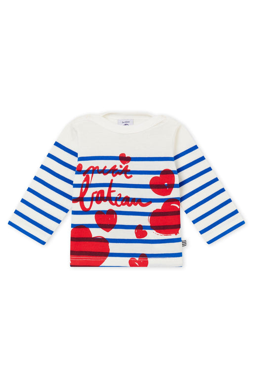 Blue Petit Bateau Long Sleeve Top 12M at Retykle Singapore