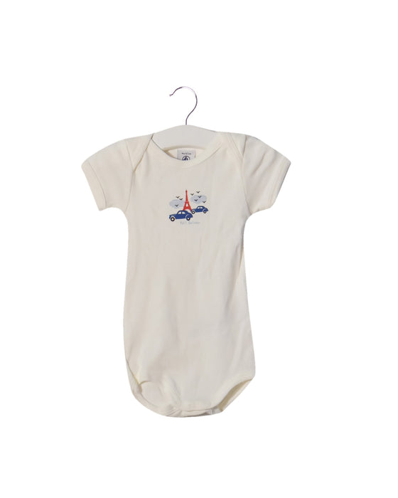 A White Bodysuits from Petit Bateau in size 6M for neutral. (Front View)