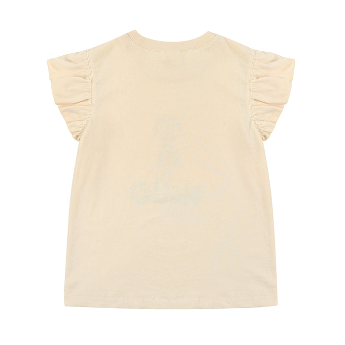 Beige Jelly Mallow Short Sleeve Top 4T - 9Y at Retykle Singapore