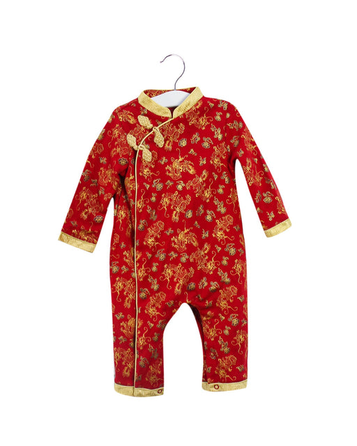 A Red Long Sleeve Jumpsuits from Mides in size 6-12M for girl. (Front View)