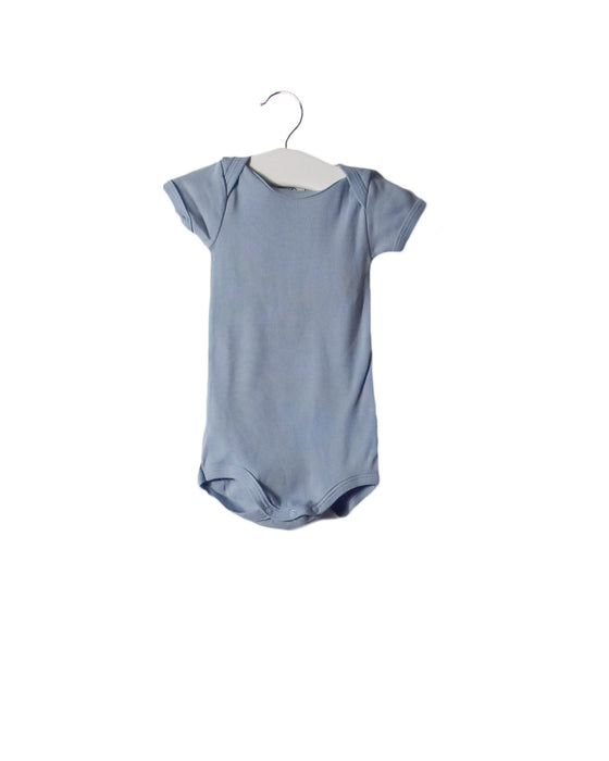A Blue Bodysuits from Petit Bateau in size 6M for boy. (Front View)