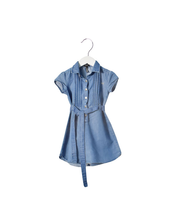 A Blue Short Sleeve Dresses from DKNY in size 4T for girl. (Front View)