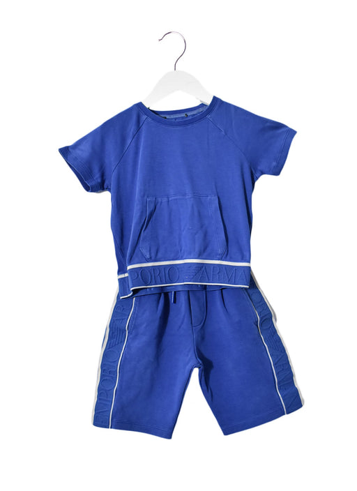 A Blue Shorts Sets from Emporio Armani in size 4T for boy. (Front View)