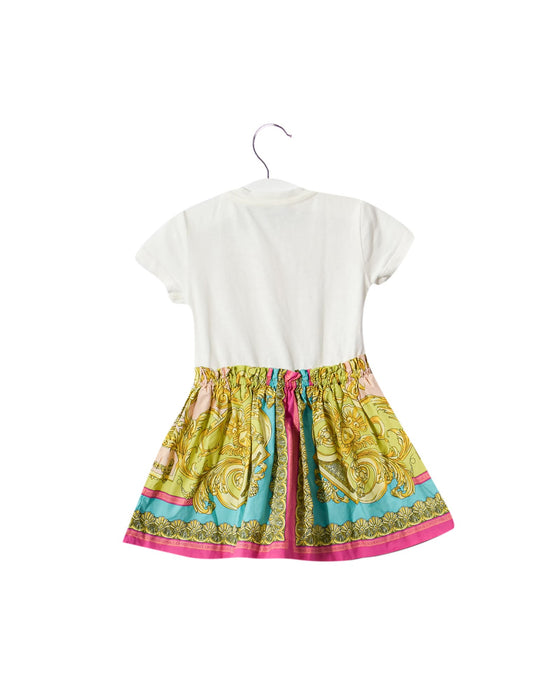 A White Short Sleeve Dresses from Young Versace in size 6-12M for girl. (Back View)