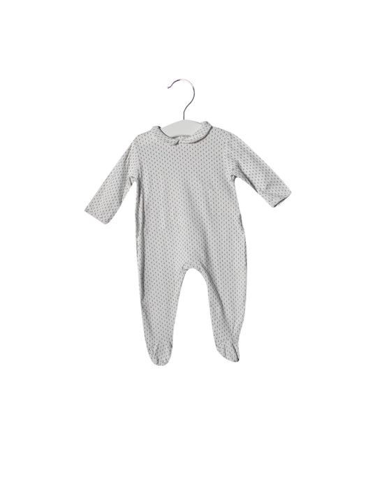 A White Long Sleeve Jumpsuits from DPAM in size 3-6M for neutral. (Front View)