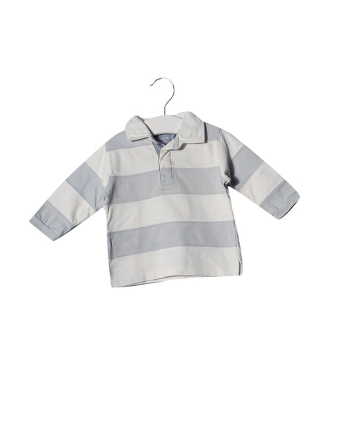 A White Long Sleeve Polos from Bout'Chou in size 6-12M for boy. (Front View)