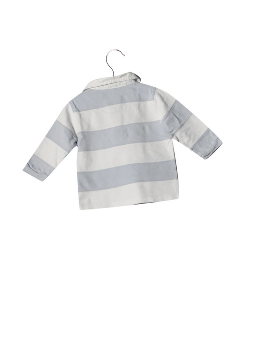 A White Long Sleeve Polos from Bout'Chou in size 6-12M for boy. (Back View)