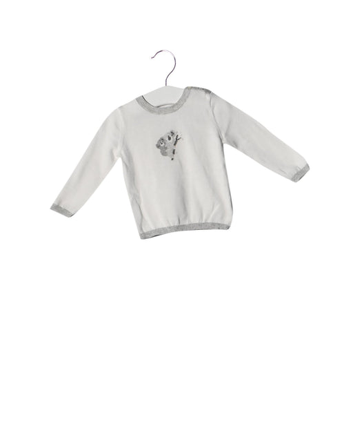 A White Crewneck Sweatshirts from The Little White Company in size 3-6M for neutral. (Front View)