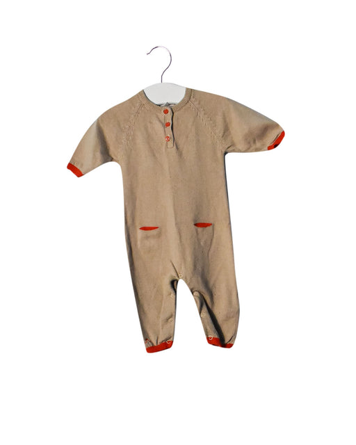 A Brown Long Sleeve Jumpsuits from Chateau de Sable in size 0-3M for boy. (Front View)
