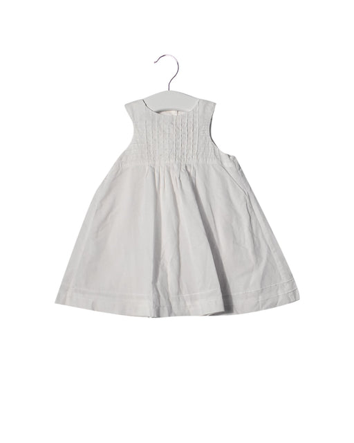 A White Sleeveless Dresses from Cyrillus in size 3-6M for girl. (Front View)