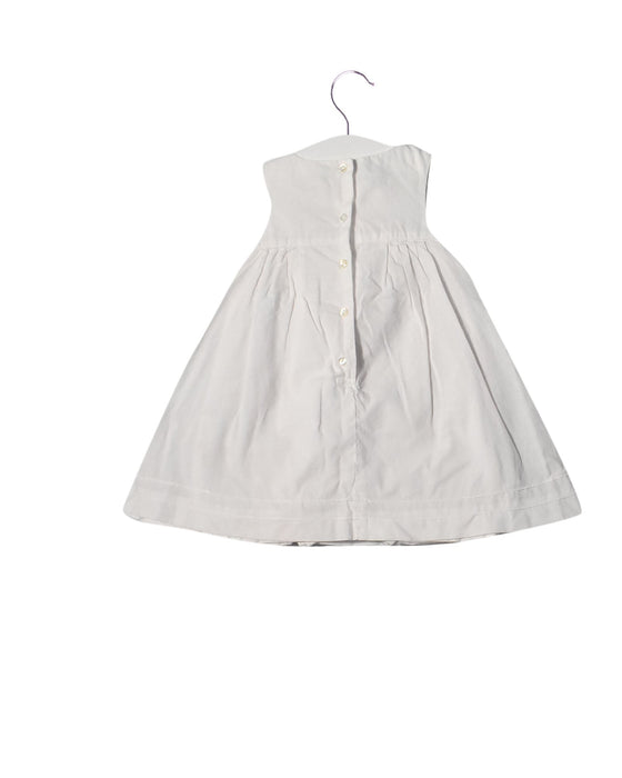 A White Sleeveless Dresses from Cyrillus in size 3-6M for girl. (Back View)