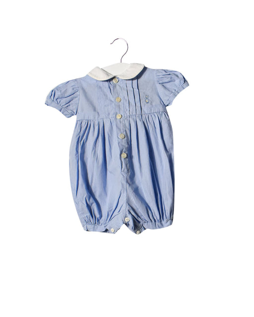 A Blue Short Sleeve Rompers from Jacadi in size 3-6M for girl. (Front View)