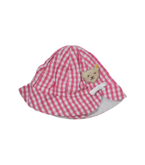 A Pink Sun Hats from Steiff in size Newborn for girl. (Front View)