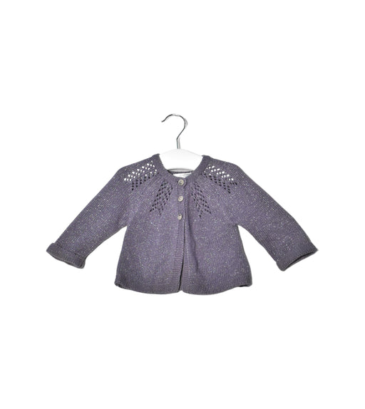 A Purple Cardigans from Boden in size 3-6M for girl. (Front View)