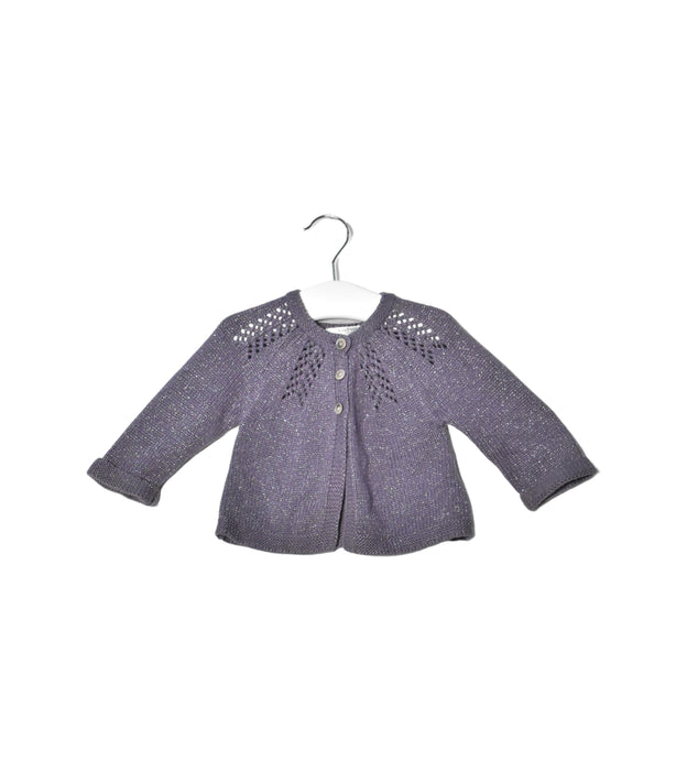 A Purple Cardigans from Boden in size 3-6M for girl. (Front View)