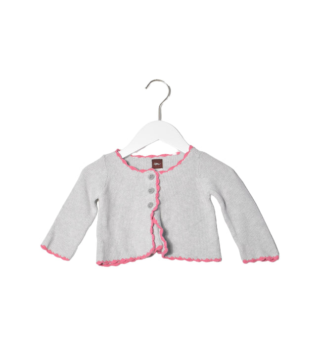 A Grey Cardigans from Tea in size 6-12M for girl. (Front View)