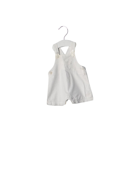 A White Overall Shorts from Chateau de Sable in size 0-3M for neutral. (Front View)