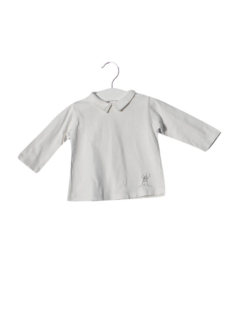 A White Long Sleeve Tops from Natalys in size 6-12M for girl. (Front View)