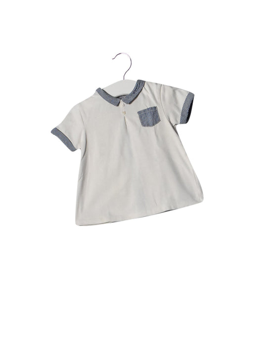 A White Short Sleeve Tops from Cyrillus in size 12-18M for girl. (Front View)