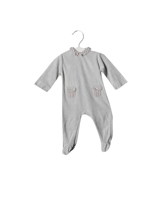 A Grey Long Sleeve Jumpsuits from DPAM in size 3-6M for neutral. (Front View)