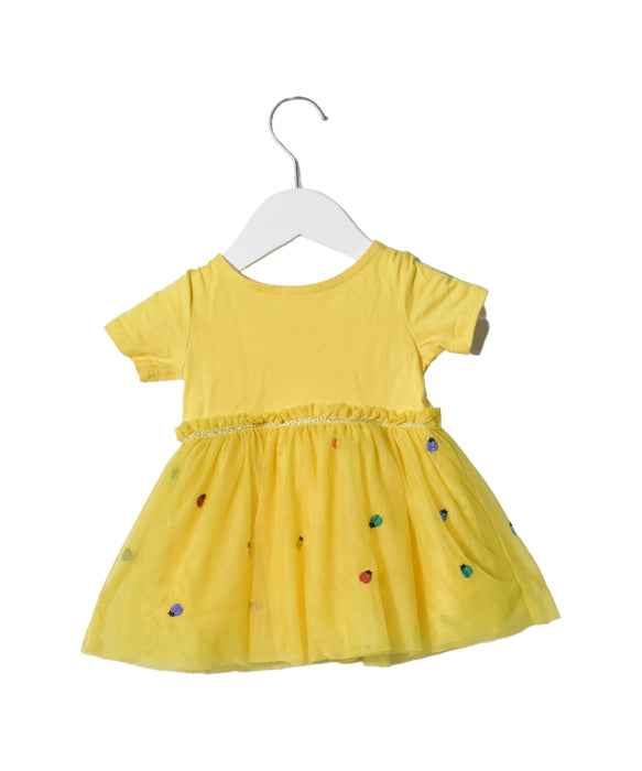 A Yellow Short Sleeve Dresses from Hanna Andersson in size 3-6M for girl. (Back View)