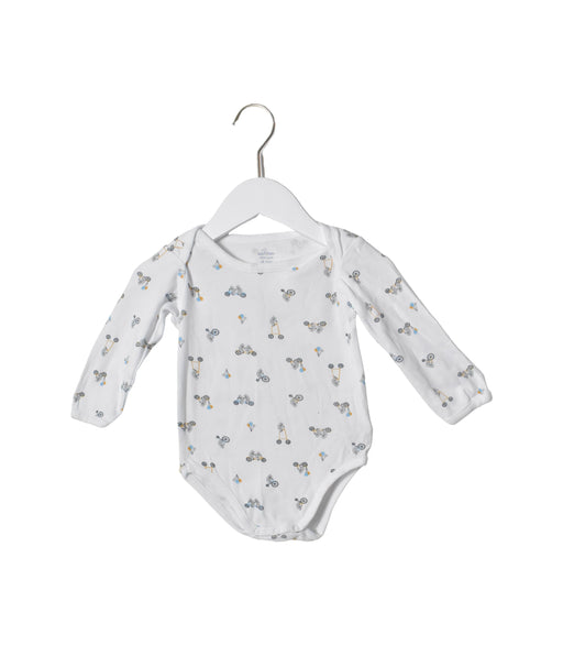 A White Long Sleeve Bodysuits from Bout'Chou in size 12-18M for neutral. (Front View)