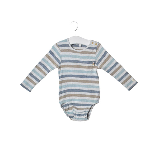 A Blue Long Sleeve Bodysuits from Purebaby in size 12-18M for neutral. (Front View)