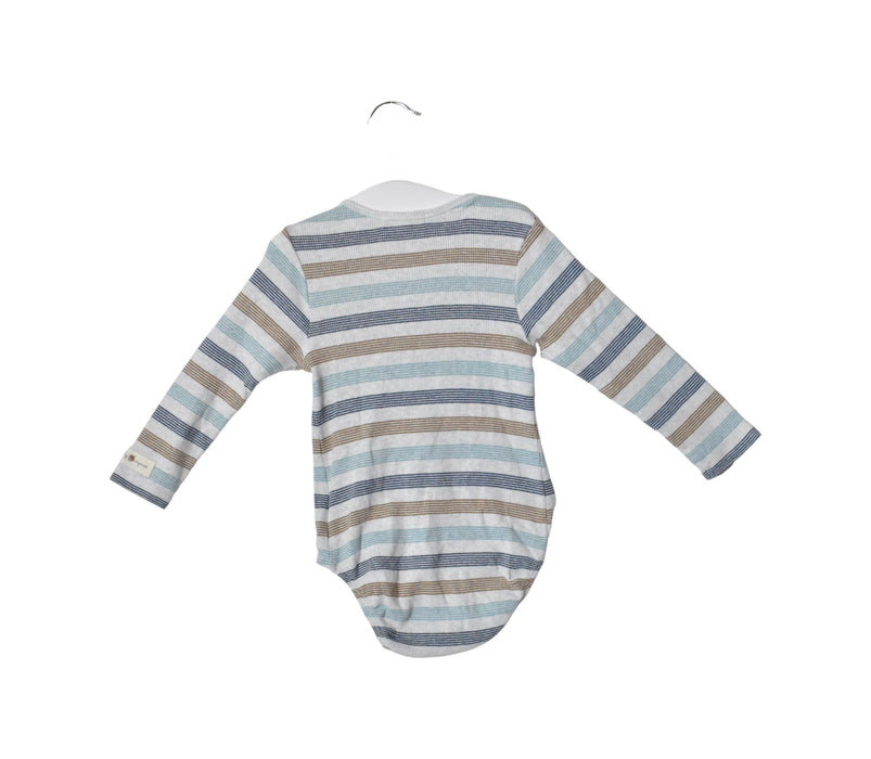 A Blue Long Sleeve Bodysuits from Purebaby in size 12-18M for neutral. (Back View)