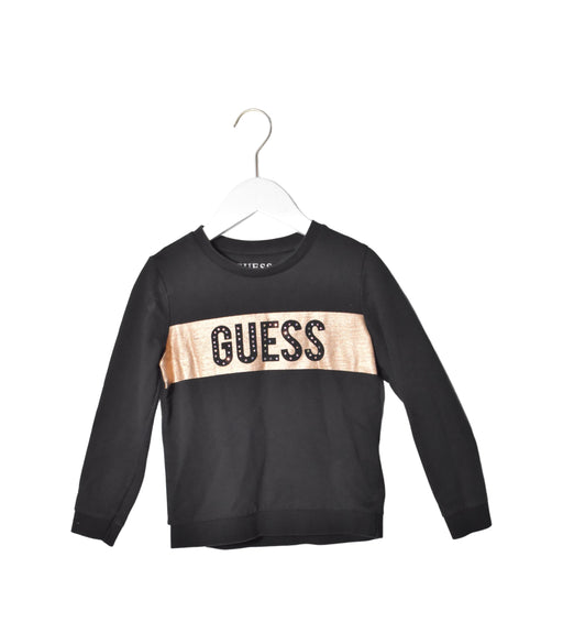 A Black Crewneck Sweatshirts from Guess in size 5T for girl. (Front View)