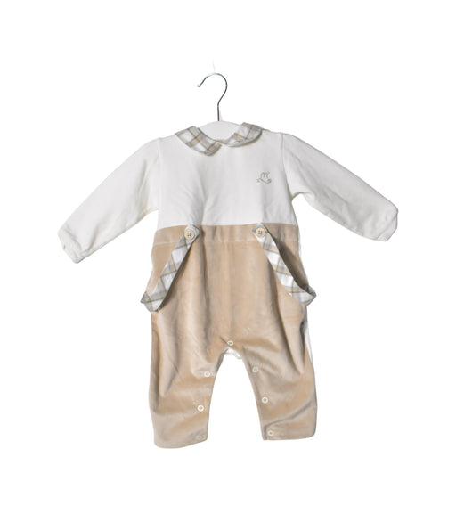A Beige Long Sleeve Jumpsuits from Chickeeduck in size 6-12M for neutral. (Front View)