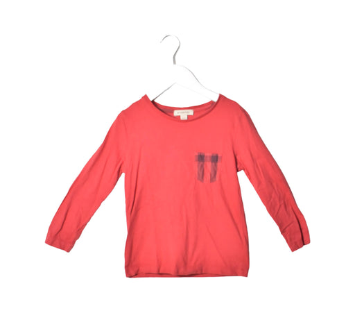 A Red Long Sleeve Tops from Burberry in size 4T for boy. (Front View)