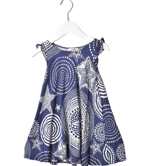 A Blue Sleeveless Dresses from Junior Gaultier in size 4T for girl. (Front View)
