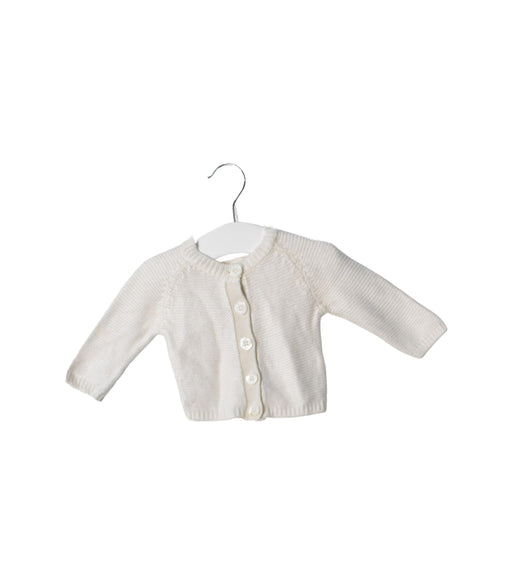 A White Cardigans from Chateau de Sable in size 0-3M for girl. (Front View)