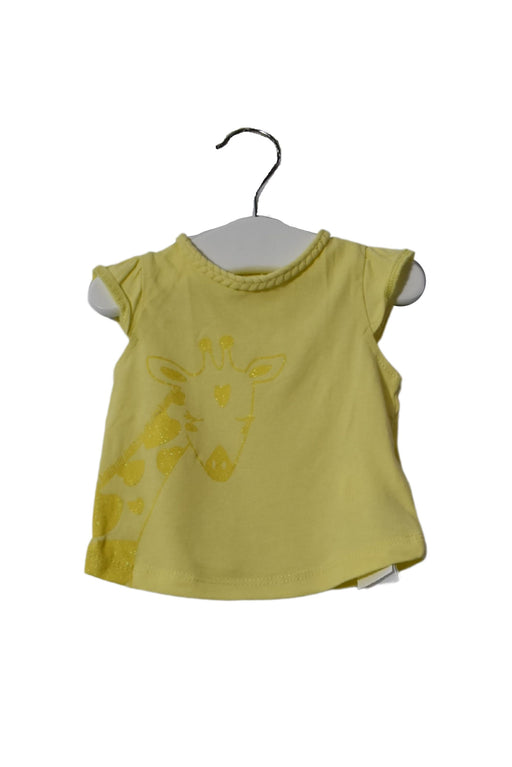 A Yellow Short Sleeve Tops from Du Pareil au même in size 0-3M for girl. (Front View)
