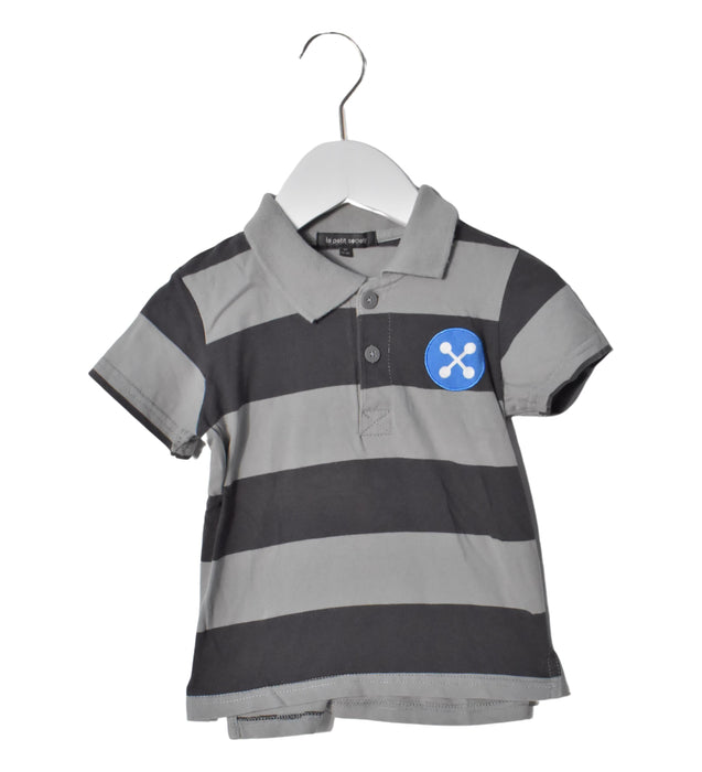 A Grey Short Sleeve Polos from Le Petit Society in size 4T for boy. (Front View)