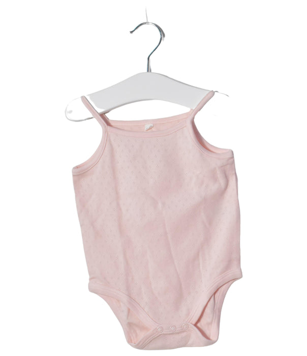 A Pink Long Sleeve Bodysuits from Mori in size 6-12M for girl. (Front View)