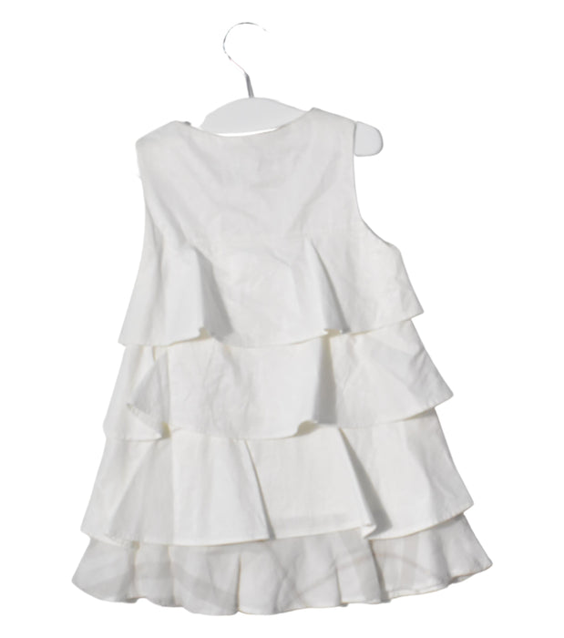 A White Sleeveless Dresses from Burberry in size 2T for girl. (Back View)