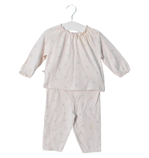 A Pink Pyjama Sets from The Little White Company in size 3-6M for girl. (Front View)