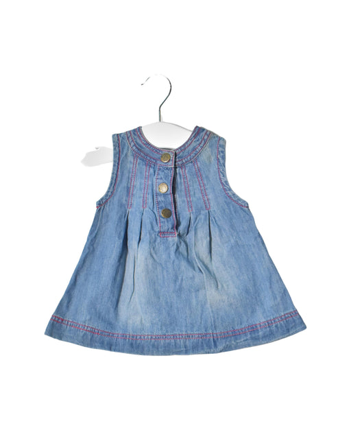 A Blue Sleeveless Dresses from PONEY in size 3-6M for girl. (Front View)