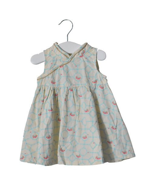 A Beige Sleeveless Dresses from Elly in size 3-6M for girl. (Front View)