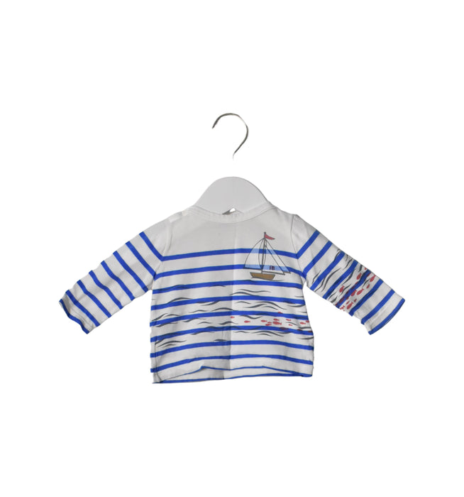 A Blue Long Sleeve Tops from Petit Bateau in size 0-3M for boy. (Front View)