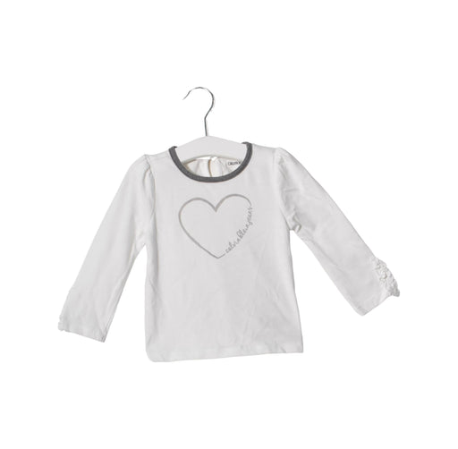 A White Long Sleeve Tops from Calvin Klein in size 18-24M for girl. (Front View)