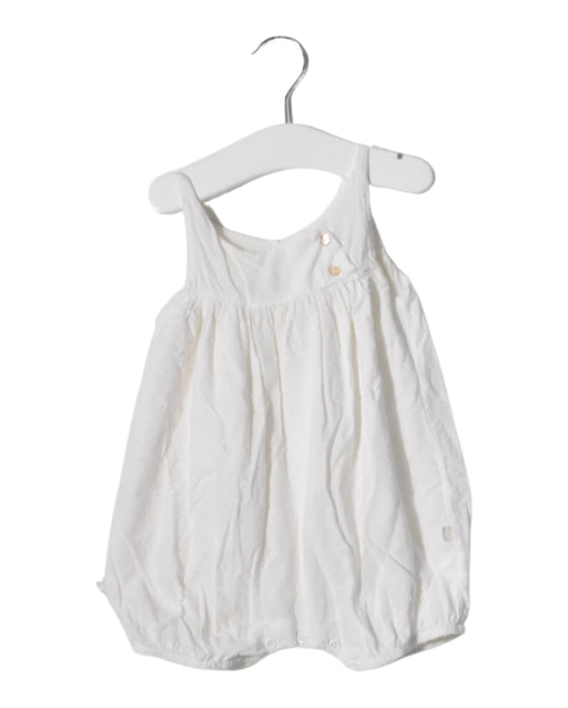 A White Rompers from Les Enfantines in size 18-24M for girl. (Front View)