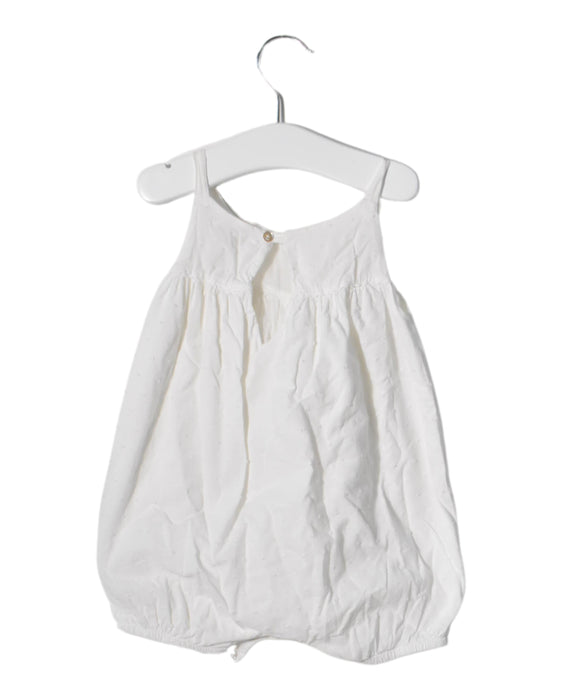 A White Rompers from Les Enfantines in size 18-24M for girl. (Back View)