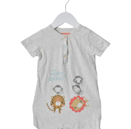A Grey Short Sleeve Rompers from Fisher Price in size 12-18M for neutral. (Front View)