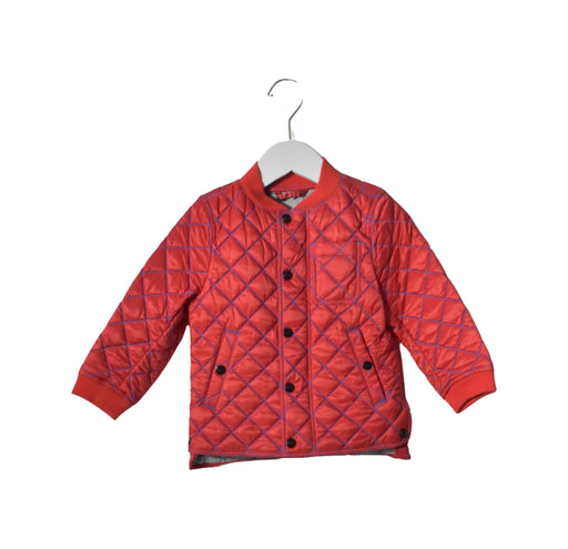 A Red Puffer/Quilted Jackets from Burberry in size 3T for neutral. (Front View)