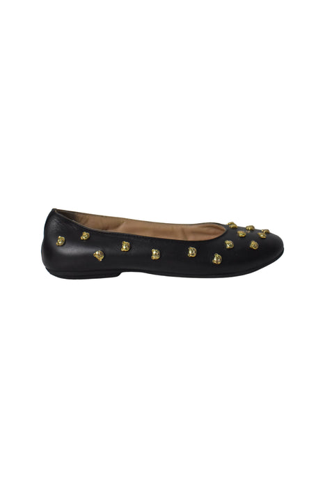 A Black Flats from Moschino in size 10Y for girl. (Front View)