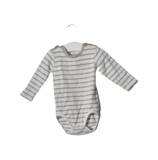 A Grey Long Sleeve Bodysuits from Polarn O. Pyret in size 3-6M for neutral. (Front View)
