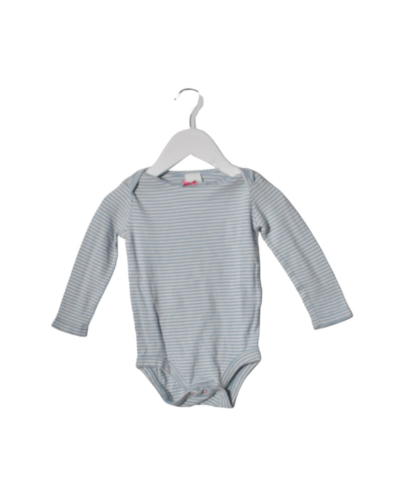 A Blue Long Sleeve Bodysuits from Boden in size 12-18M for girl. (Front View)