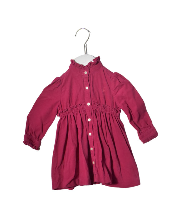 A Pink Long Sleeve Dresses from Ralph Lauren in size 6-12M for girl. (Front View)